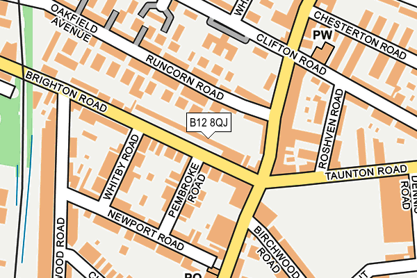 B12 8QJ map - OS OpenMap – Local (Ordnance Survey)
