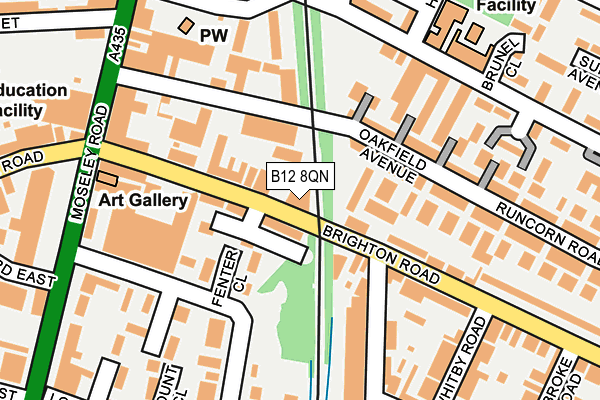 B12 8QN map - OS OpenMap – Local (Ordnance Survey)