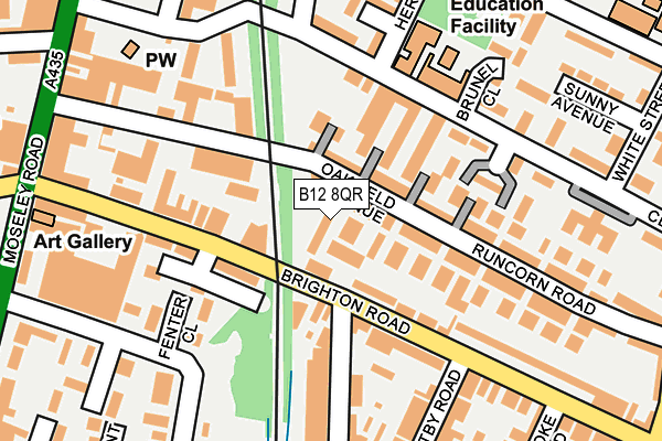 B12 8QR map - OS OpenMap – Local (Ordnance Survey)