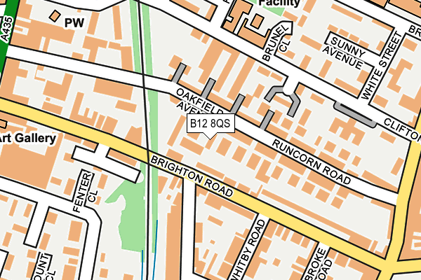 B12 8QS map - OS OpenMap – Local (Ordnance Survey)