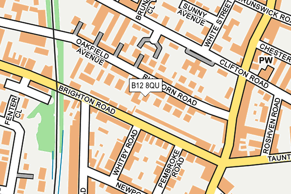 B12 8QU map - OS OpenMap – Local (Ordnance Survey)
