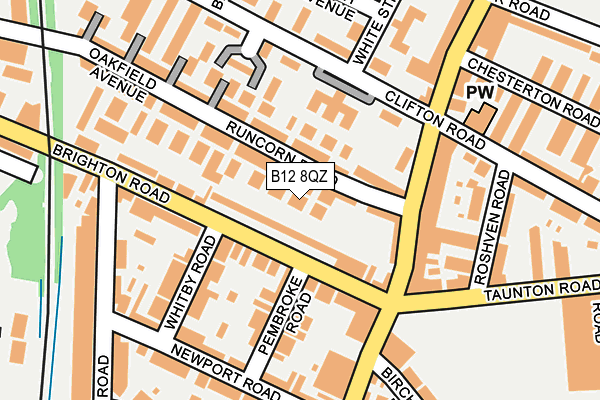 B12 8QZ map - OS OpenMap – Local (Ordnance Survey)