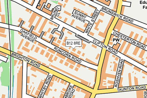 B12 8RE map - OS OpenMap – Local (Ordnance Survey)