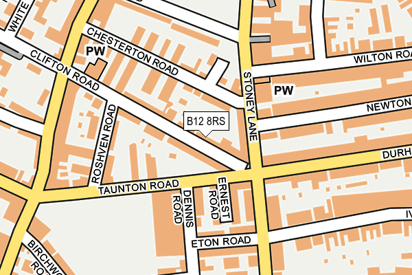 B12 8RS map - OS OpenMap – Local (Ordnance Survey)