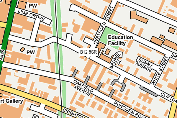 B12 8SR map - OS OpenMap – Local (Ordnance Survey)