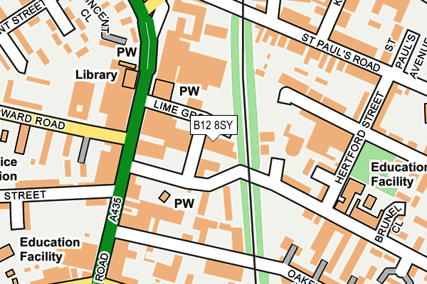 B12 8SY map - OS OpenMap – Local (Ordnance Survey)