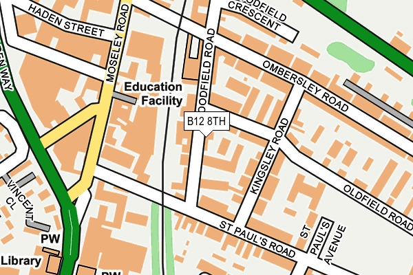 B12 8TH map - OS OpenMap – Local (Ordnance Survey)