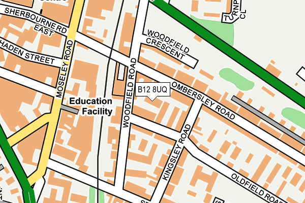 B12 8UQ map - OS OpenMap – Local (Ordnance Survey)