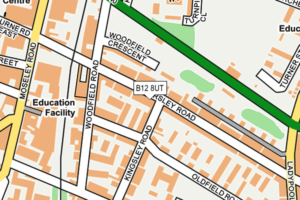 B12 8UT map - OS OpenMap – Local (Ordnance Survey)