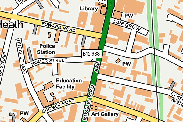 B12 9BS map - OS OpenMap – Local (Ordnance Survey)