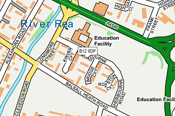 B12 9DP map - OS OpenMap – Local (Ordnance Survey)