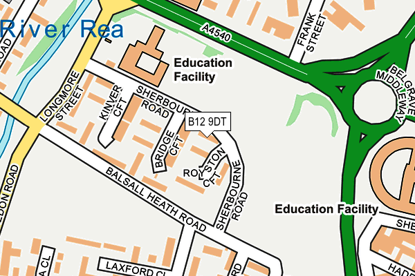 B12 9DT map - OS OpenMap – Local (Ordnance Survey)