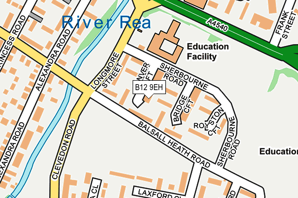 B12 9EH map - OS OpenMap – Local (Ordnance Survey)