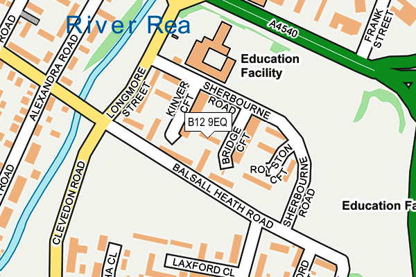 B12 9EQ map - OS OpenMap – Local (Ordnance Survey)