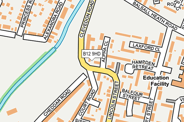 B12 9HD map - OS OpenMap – Local (Ordnance Survey)