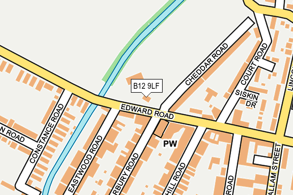 B12 9LF map - OS OpenMap – Local (Ordnance Survey)