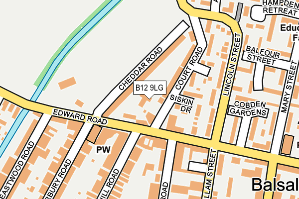 B12 9LG map - OS OpenMap – Local (Ordnance Survey)