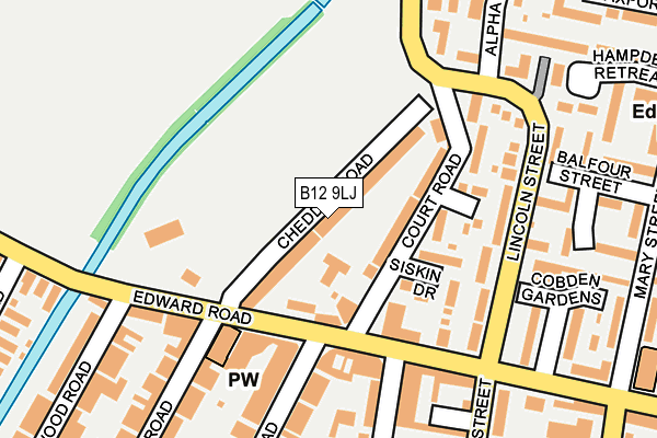 B12 9LJ map - OS OpenMap – Local (Ordnance Survey)