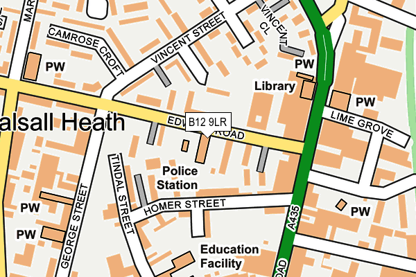 B12 9LR map - OS OpenMap – Local (Ordnance Survey)