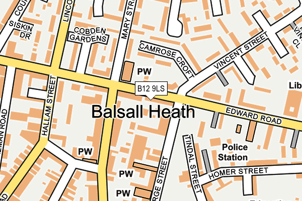 B12 9LS map - OS OpenMap – Local (Ordnance Survey)