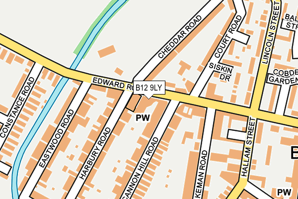 B12 9LY map - OS OpenMap – Local (Ordnance Survey)