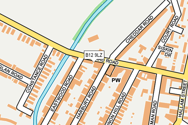 B12 9LZ map - OS OpenMap – Local (Ordnance Survey)