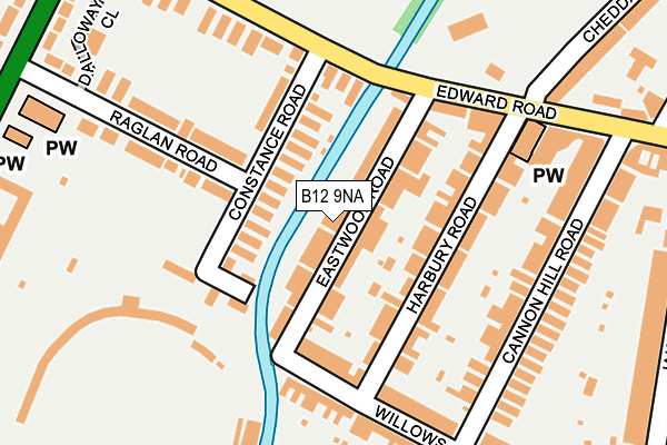 B12 9NA map - OS OpenMap – Local (Ordnance Survey)