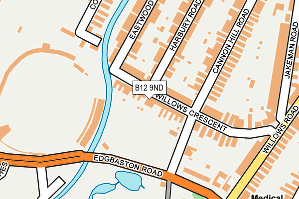 B12 9ND map - OS OpenMap – Local (Ordnance Survey)