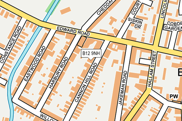 B12 9NH map - OS OpenMap – Local (Ordnance Survey)