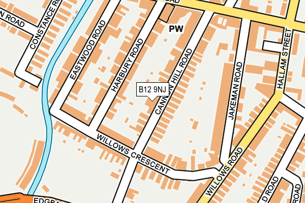 B12 9NJ map - OS OpenMap – Local (Ordnance Survey)