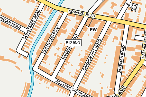 B12 9NQ map - OS OpenMap – Local (Ordnance Survey)