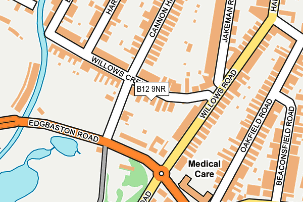 B12 9NR map - OS OpenMap – Local (Ordnance Survey)