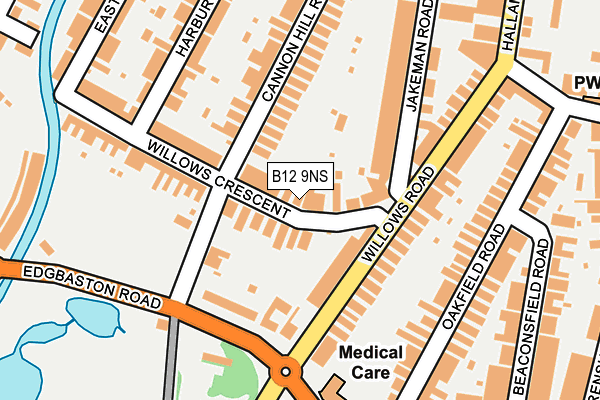 B12 9NS map - OS OpenMap – Local (Ordnance Survey)