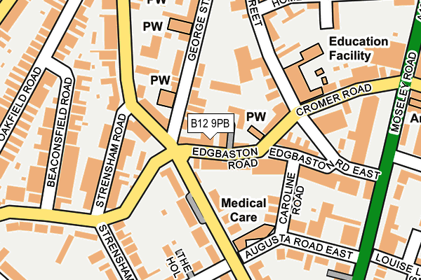 B12 9PB map - OS OpenMap – Local (Ordnance Survey)