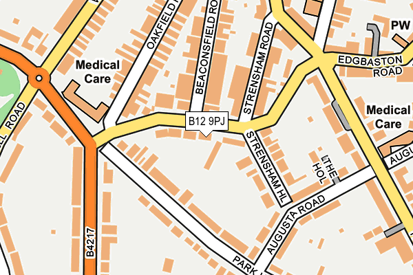 B12 9PJ map - OS OpenMap – Local (Ordnance Survey)