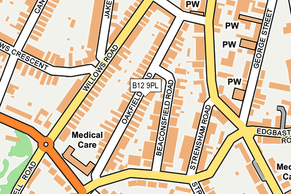 B12 9PL map - OS OpenMap – Local (Ordnance Survey)