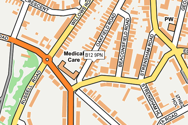 B12 9PN map - OS OpenMap – Local (Ordnance Survey)