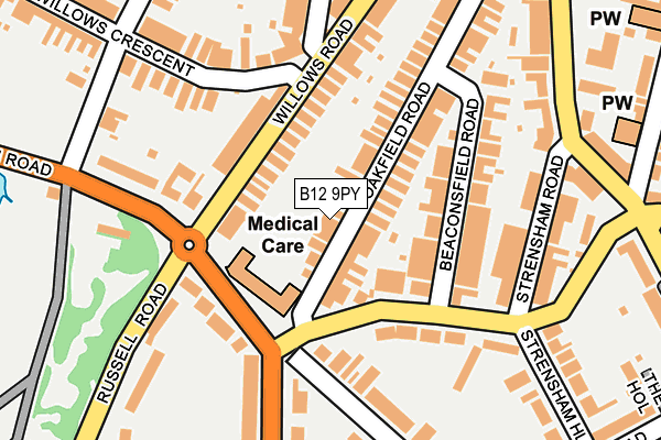 B12 9PY map - OS OpenMap – Local (Ordnance Survey)