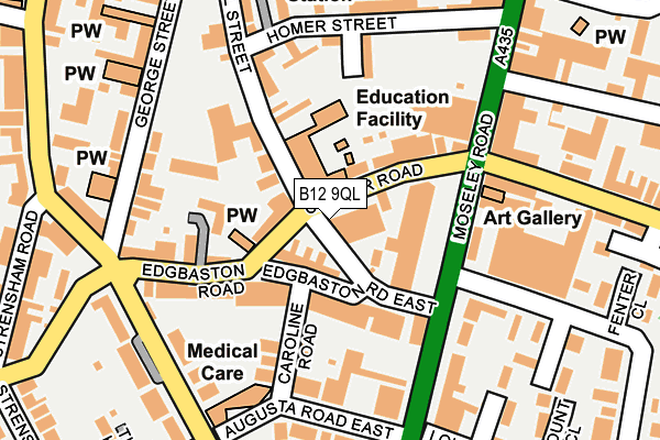 B12 9QL map - OS OpenMap – Local (Ordnance Survey)