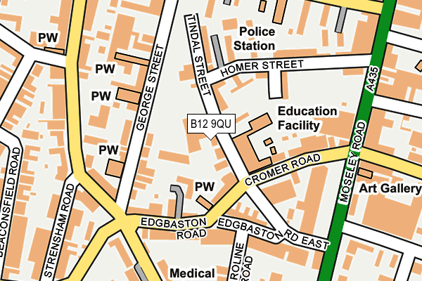 B12 9QU map - OS OpenMap – Local (Ordnance Survey)