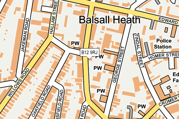 B12 9RJ map - OS OpenMap – Local (Ordnance Survey)