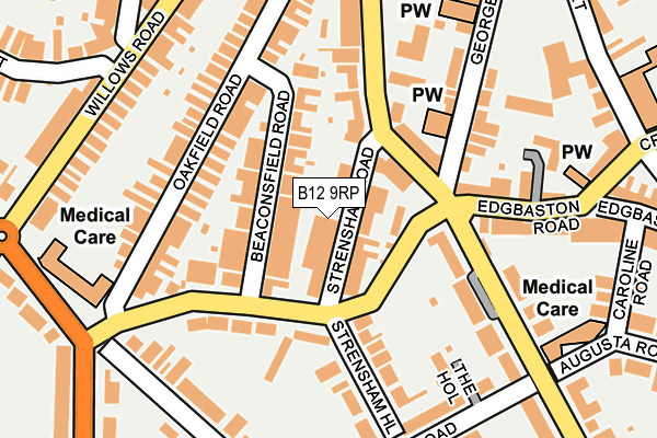 B12 9RP map - OS OpenMap – Local (Ordnance Survey)