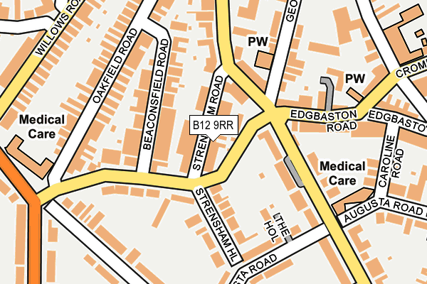 B12 9RR map - OS OpenMap – Local (Ordnance Survey)