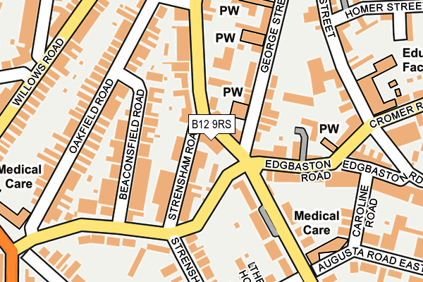B12 9RS map - OS OpenMap – Local (Ordnance Survey)