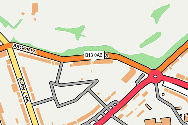 B13 0AB map - OS OpenMap – Local (Ordnance Survey)