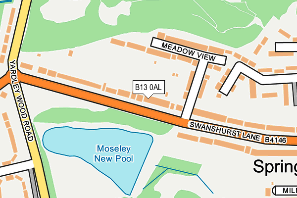 B13 0AL map - OS OpenMap – Local (Ordnance Survey)