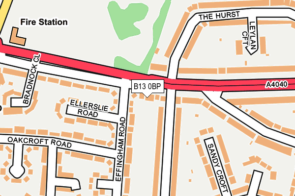 B13 0BP map - OS OpenMap – Local (Ordnance Survey)