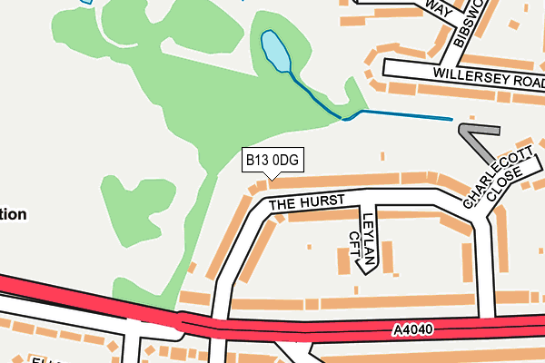 B13 0DG map - OS OpenMap – Local (Ordnance Survey)