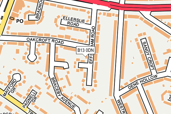 B13 0DN map - OS OpenMap – Local (Ordnance Survey)