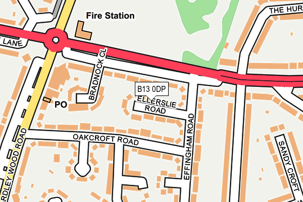 B13 0DP map - OS OpenMap – Local (Ordnance Survey)